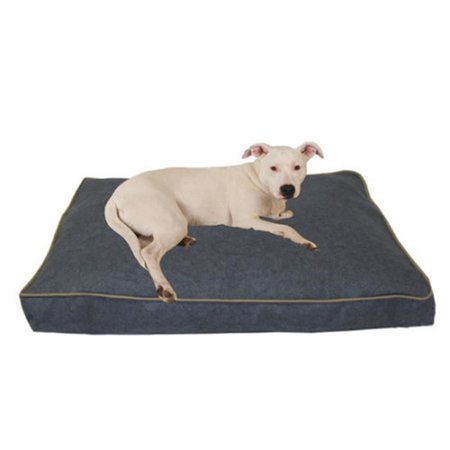 CAROLINA PET Solid Faux Gusset Jamison Pet Bed Blue with Tan Cord Small 015670